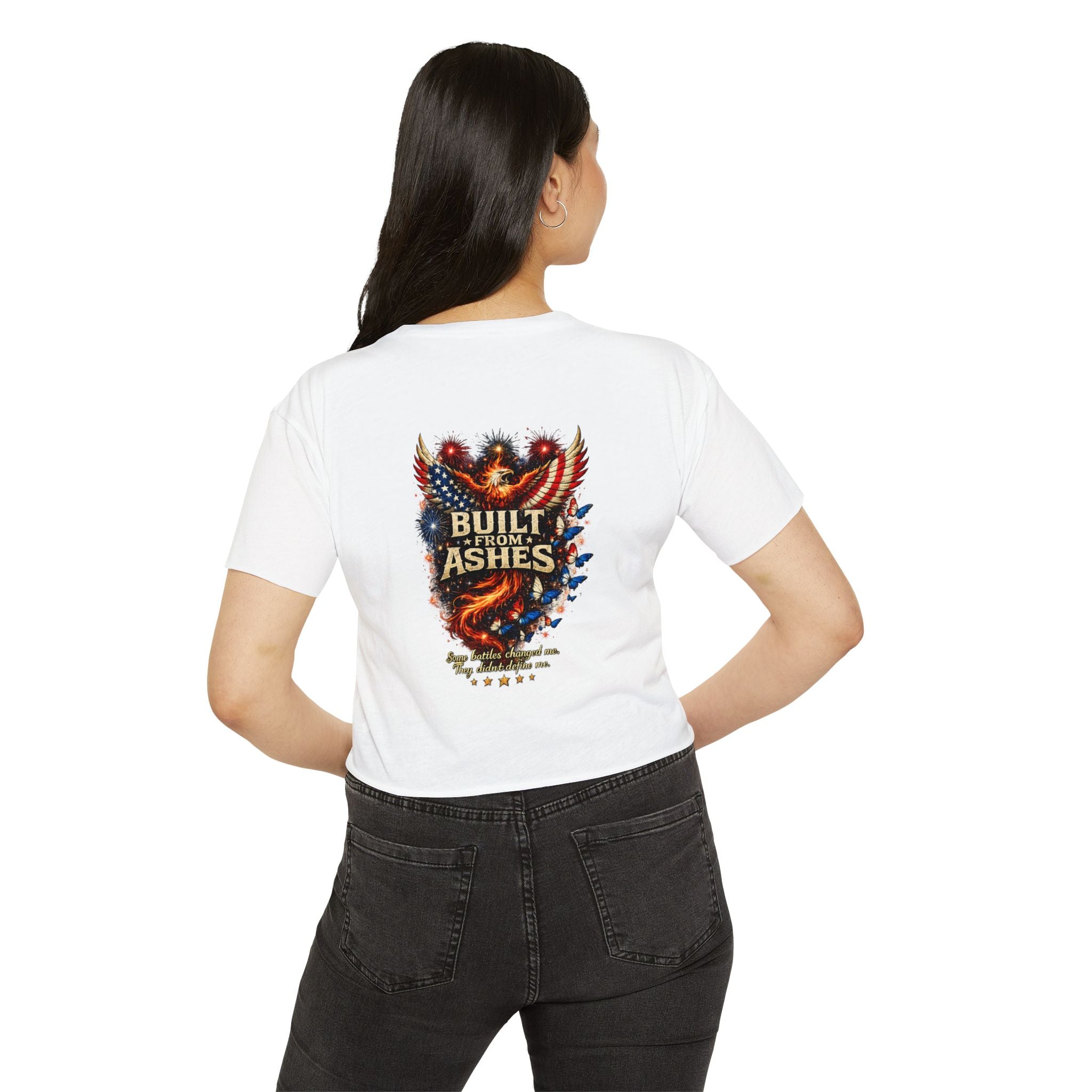 Built From Ashes Phoenix Crop Top — Women’s Festival Graphic Tee