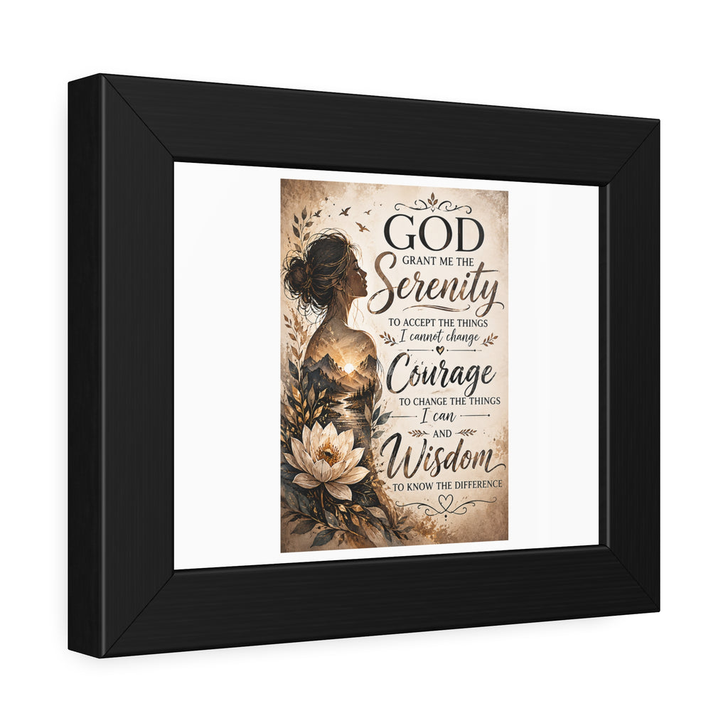 Framed Serenity Prayer Poster - Inspirational Christian Wall Art