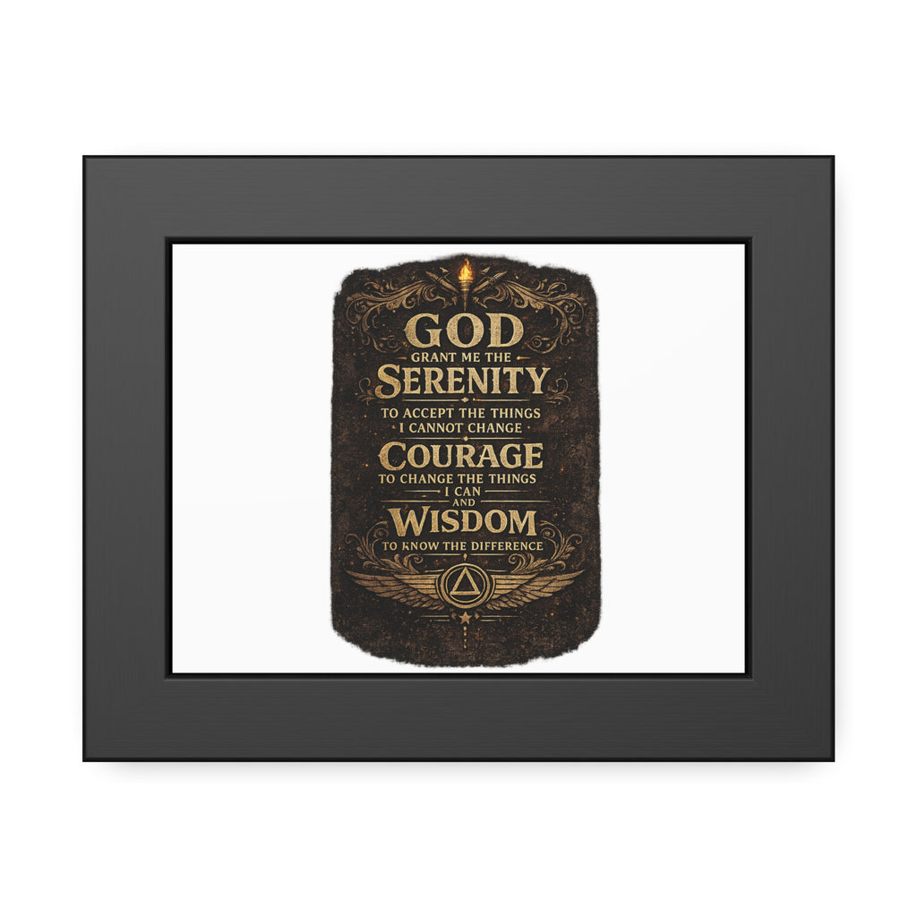 Framed Poster — Serenity Prayer Wall Art (God Grant Me the Serenity)