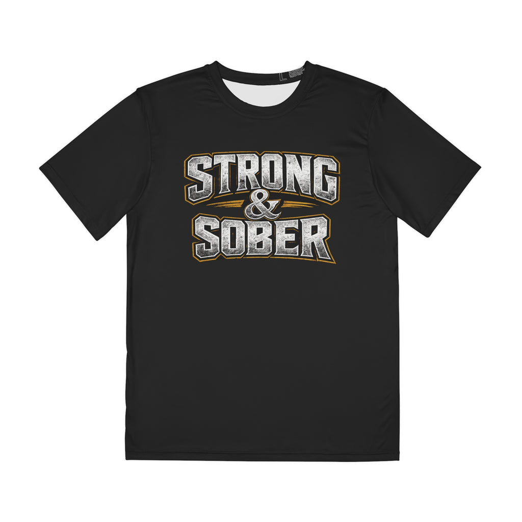 Strong & Sober Men's Tee — 'Strong & Sober: Work In Progress' Recovery T-Shirt
