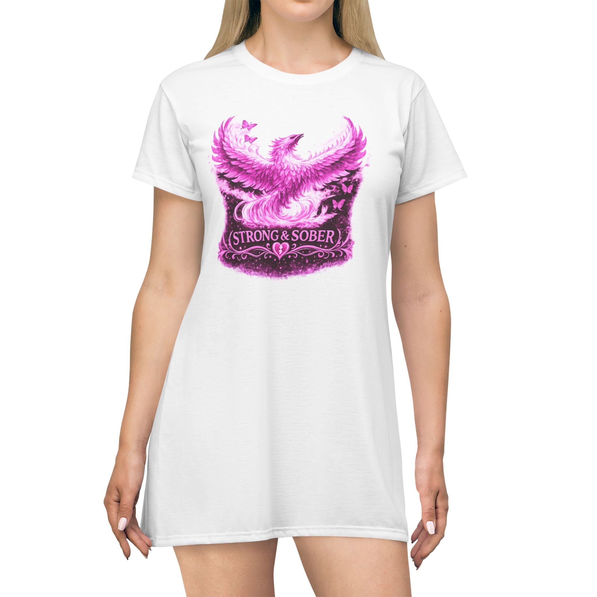 T-Shirt Dress — Strong & Sober Phoenix Recovery Dress (I Spent Years Choosing Addiction, Now I Choose Healing)