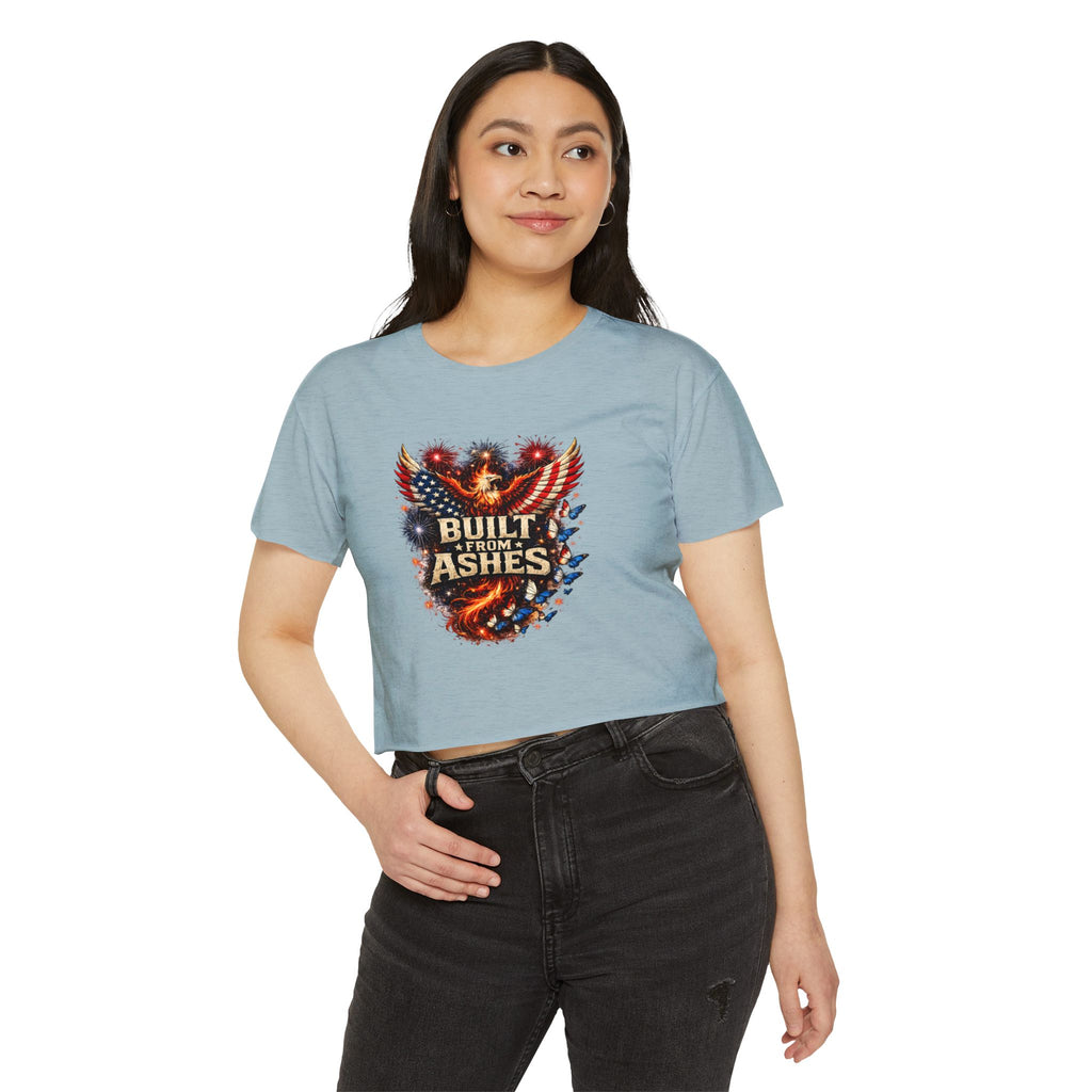 Built From Ashes Phoenix Crop Top — Women’s Festival Graphic Tee