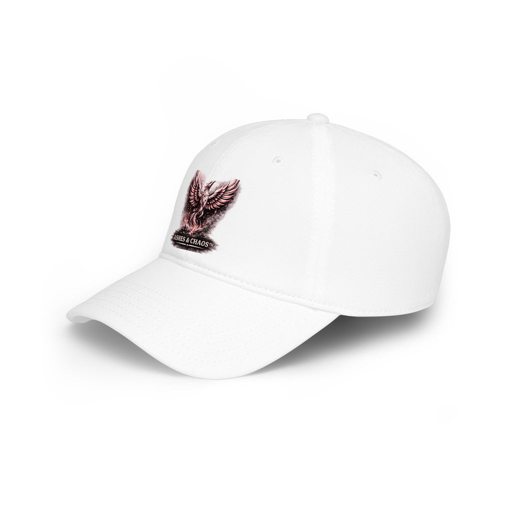 Embroidered Wing Logo Cap — "Ashes & Chaos" Low Profile Baseball Hat