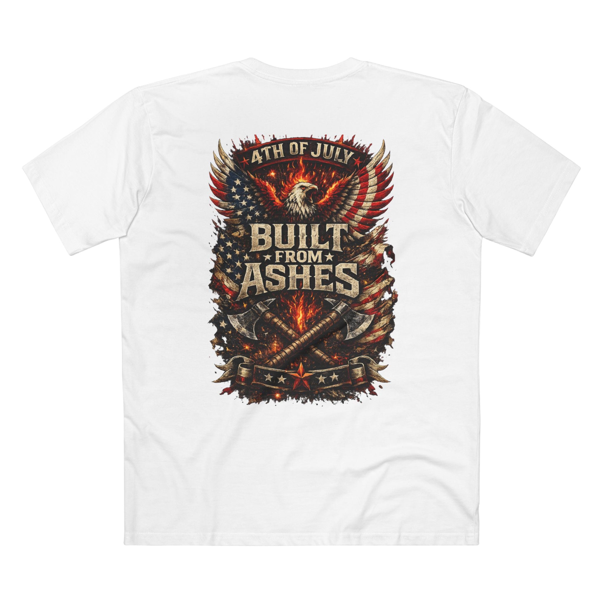 Built From Ashes Tee - 4th of July Eagle Fireworks Patriotic T-Shirt