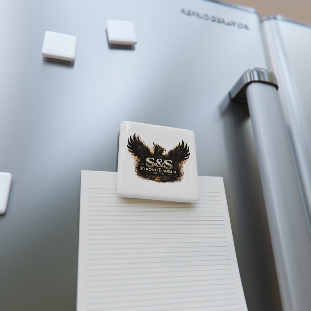 Built From Ashes Phoenix Porcelain Magnet — Recovery Keepsake