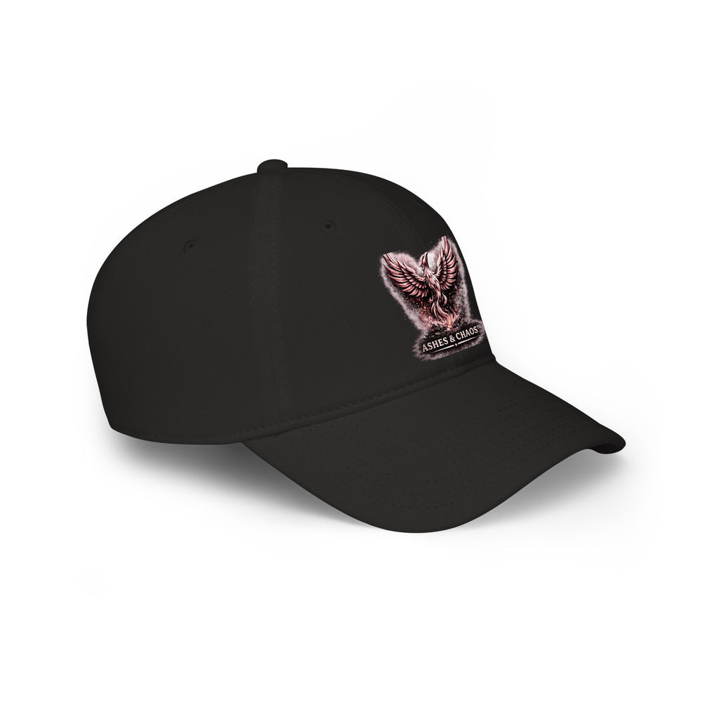 Embroidered Wing Logo Cap — "Ashes & Chaos" Low Profile Baseball Hat