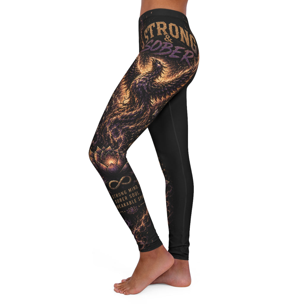 Phoenix Wings Graphic Leggings — 'Strong Soul' Inspirational Yoga Leggings