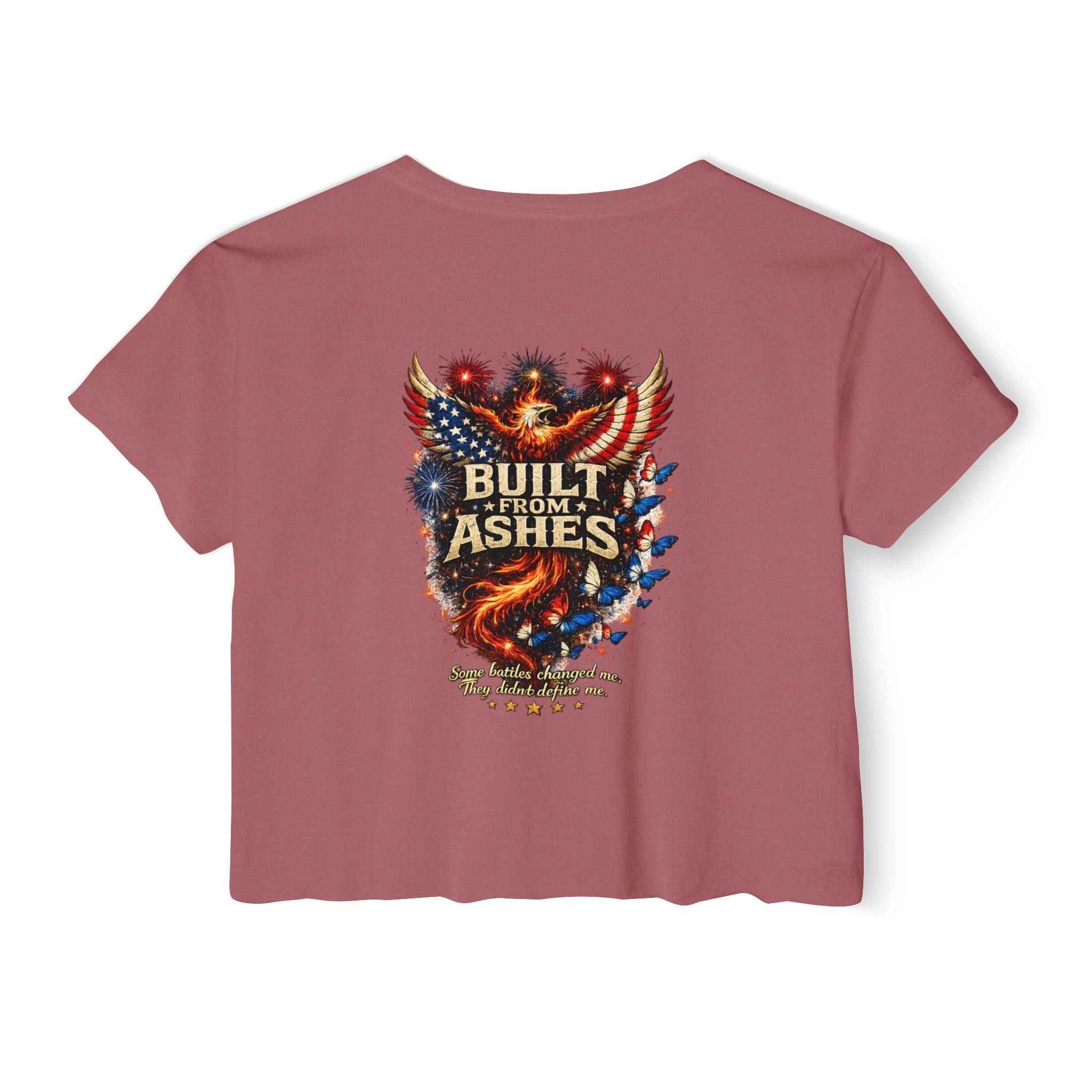 Built From Ashes Phoenix Crop Top — Women’s Festival Graphic Tee