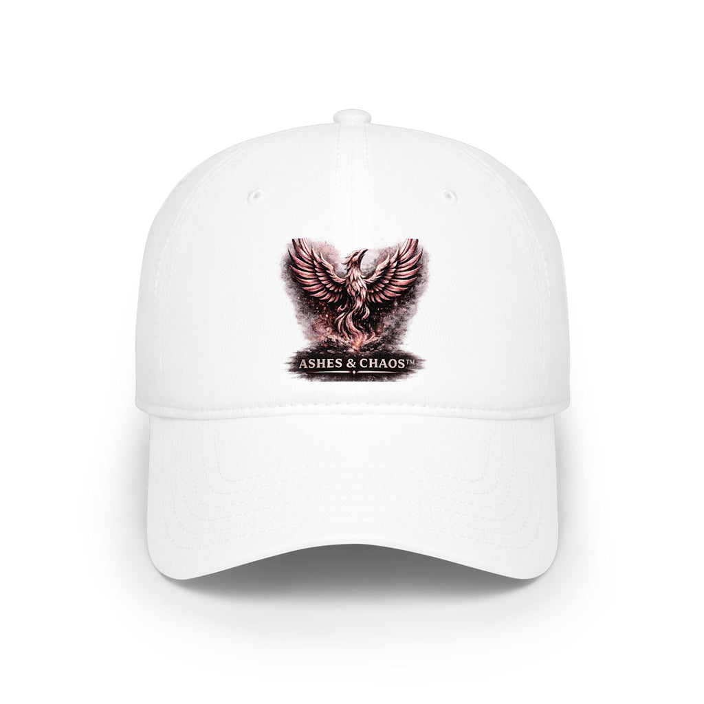 Embroidered Wing Logo Cap — "Ashes & Chaos" Low Profile Baseball Hat