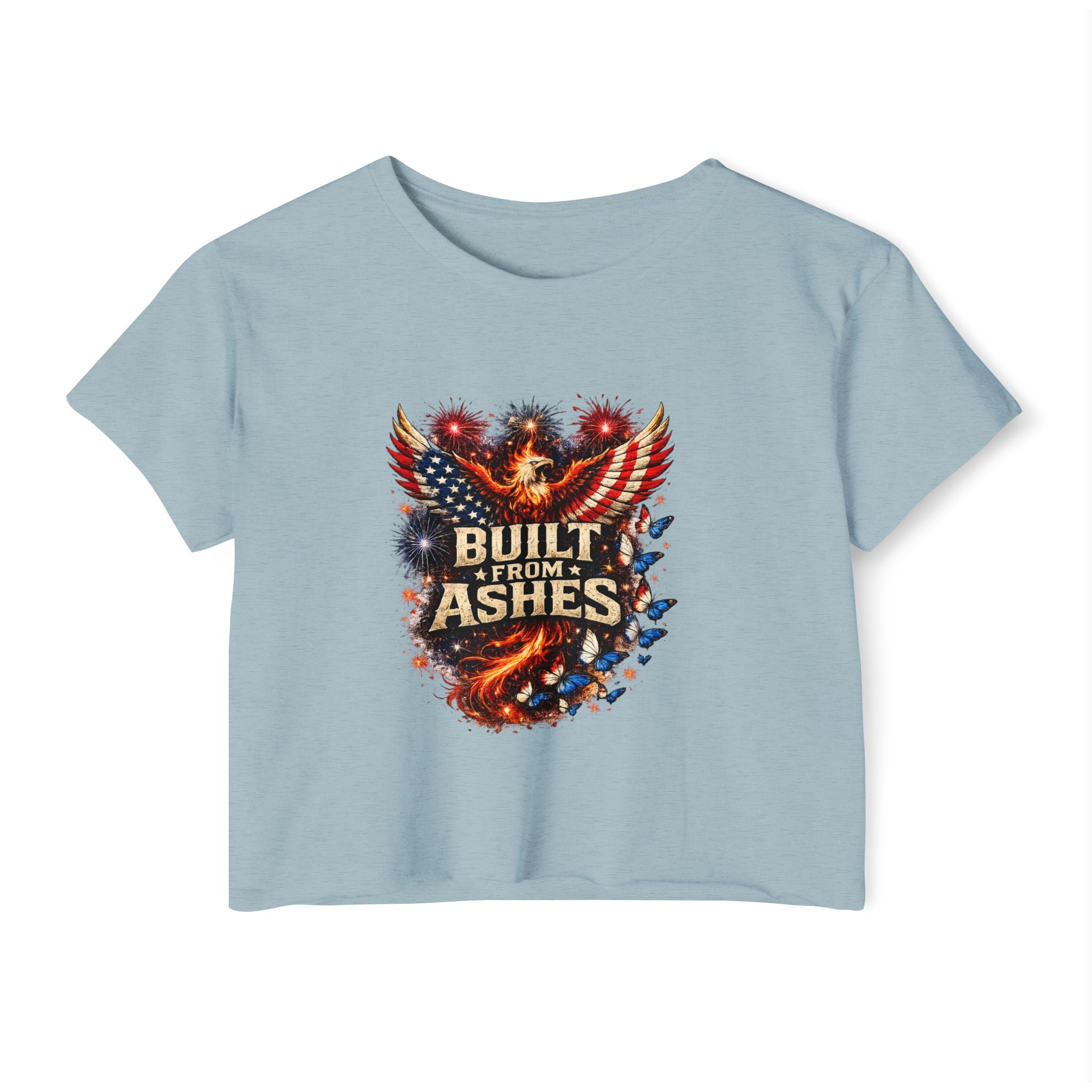 Built From Ashes Phoenix Crop Top — Women’s Festival Graphic Tee