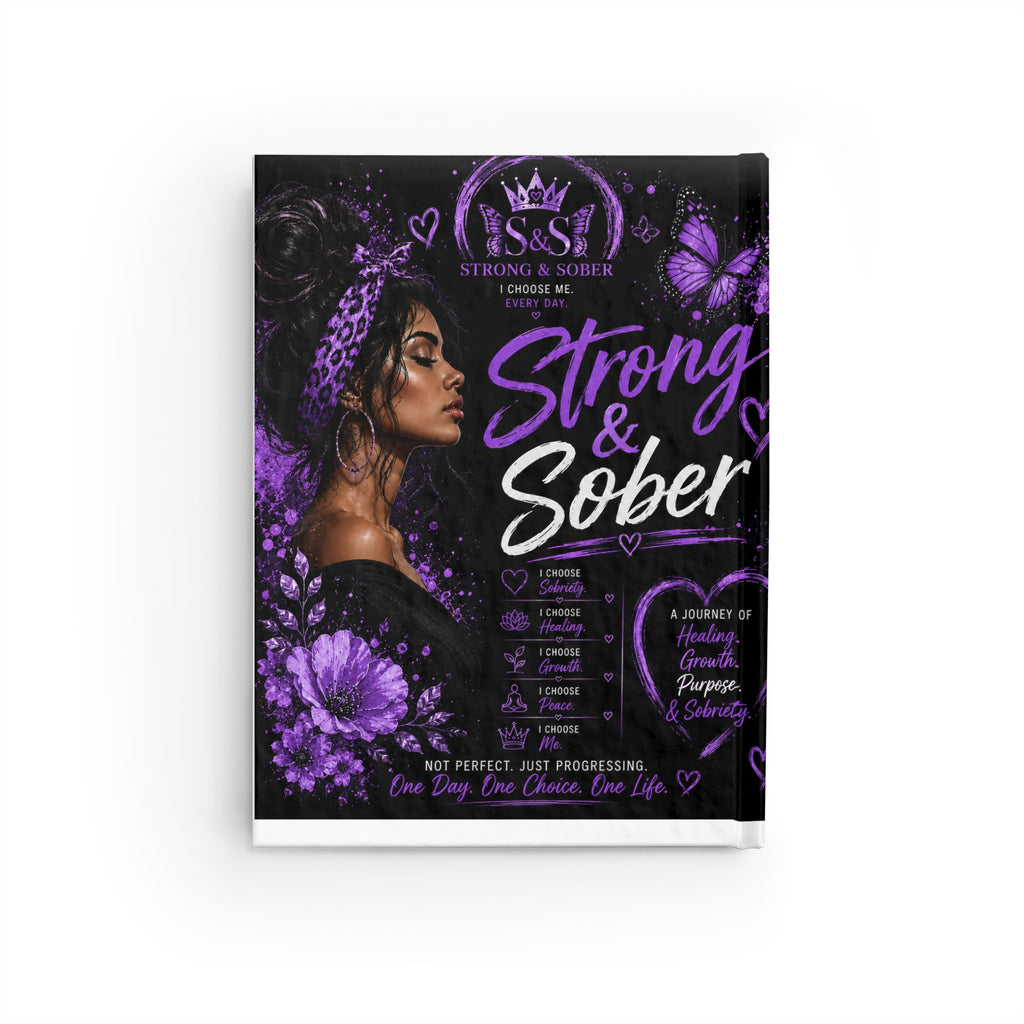 Strong & Sober Journal — Recovery Guided Blank Journal for Women (Purple Empowerment Design)