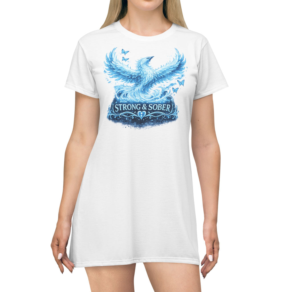 Strong & Sober Phoenix T-Shirt Dress — I Spent Years Choosing Addiction, Now I Choose Healing