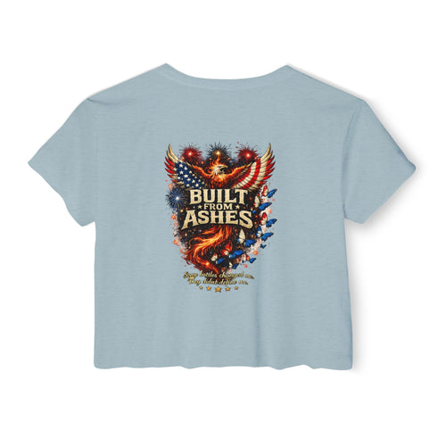 Built From Ashes Phoenix Crop Top — Women’s Festival Graphic Tee