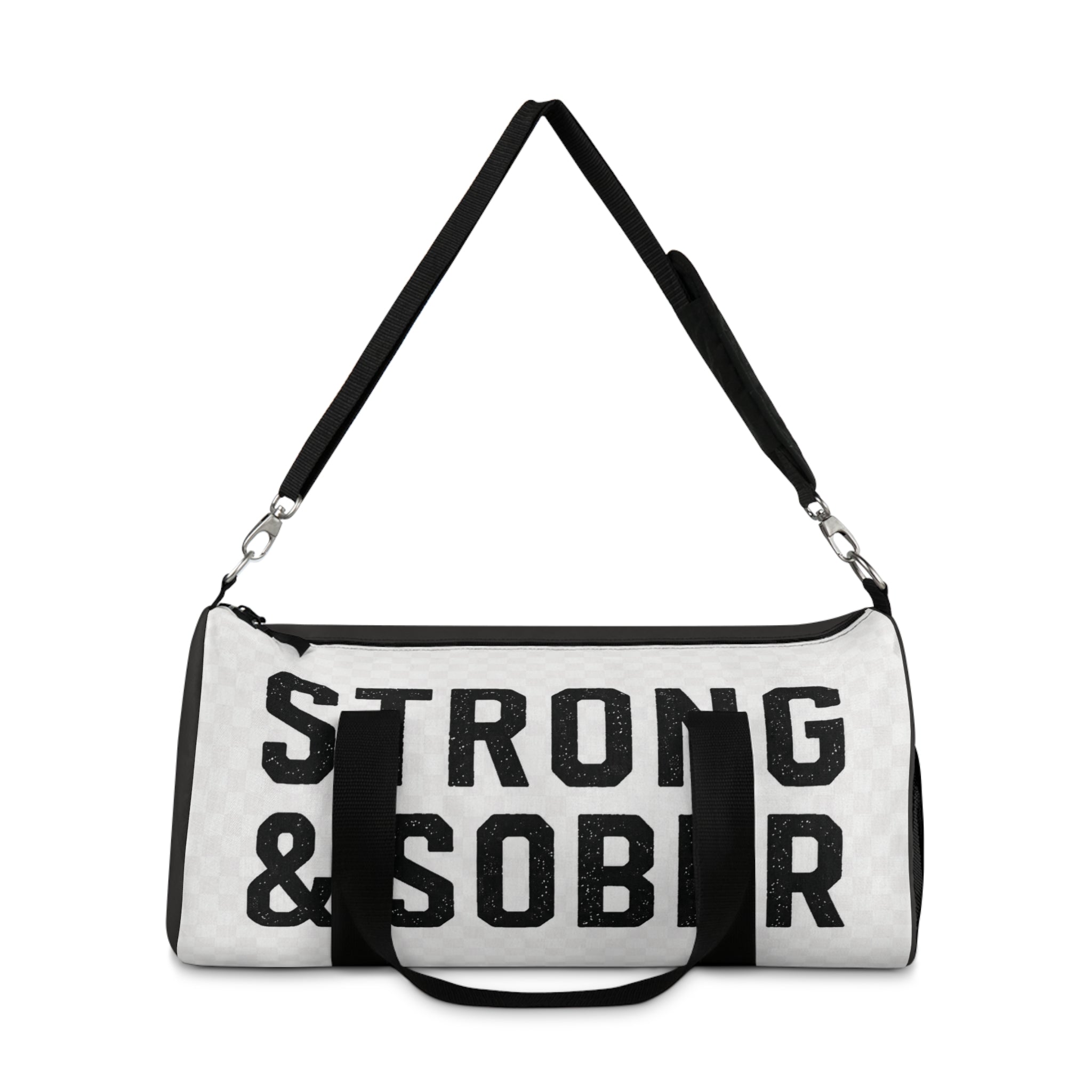 Strong & Sober Duffel Bag — Recovery Motivational Travel Gym Bag