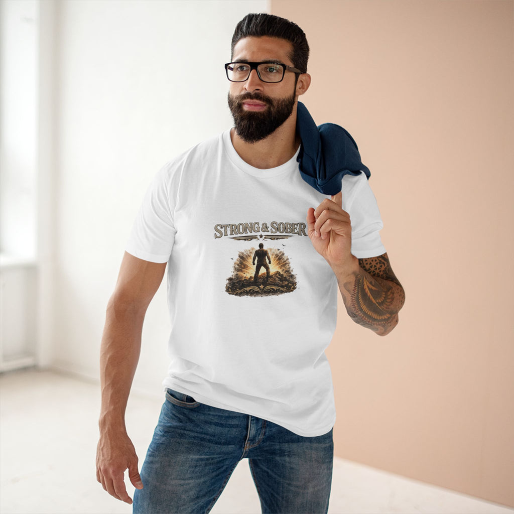 Strong & Sober Tee — "A Better Man Than Yesterday" Recovery T-Shirt