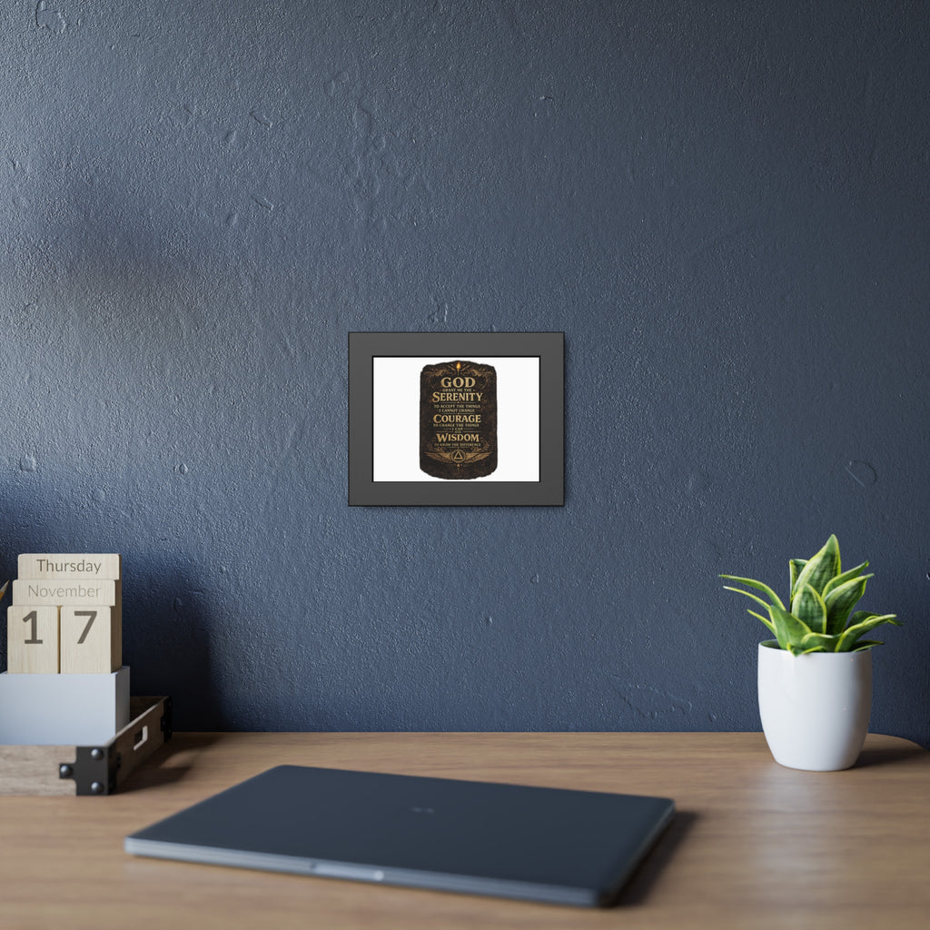 Framed Poster — Serenity Prayer Wall Art (God Grant Me the Serenity)