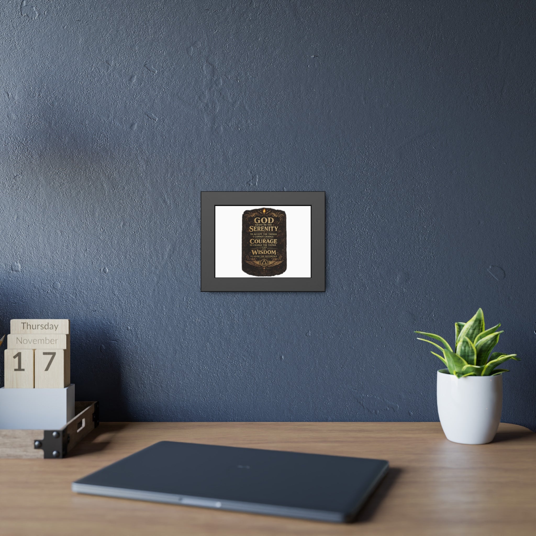 Framed Poster — Serenity Prayer Wall Art (God Grant Me the Serenity)