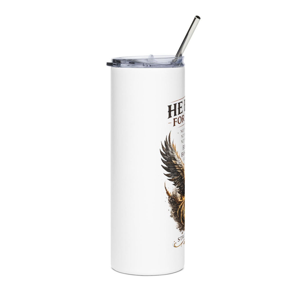 20oz Stainless Tumbler — He Fought For This Life Eagle Recovery Tribute
