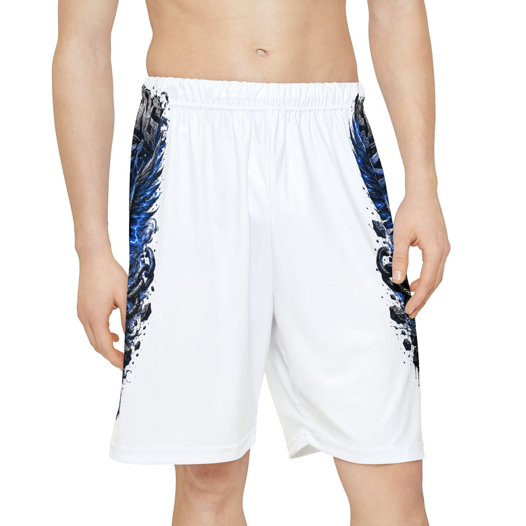 Blue Eagle Graphic Sports Shorts — “Stronger & Sober” Athletic Mesh Shorts