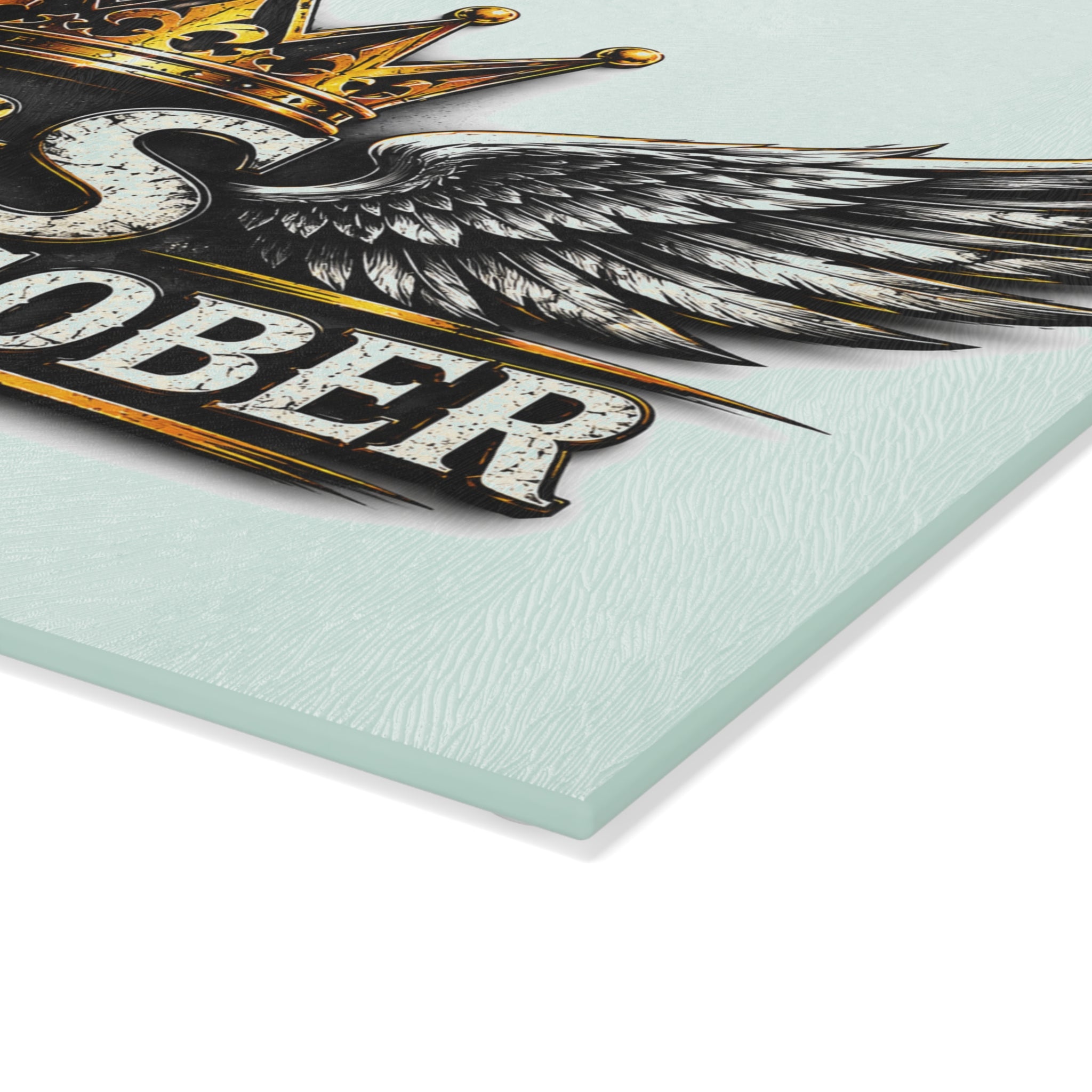 Glass Cutting Board - Strong & Sober Crown Design