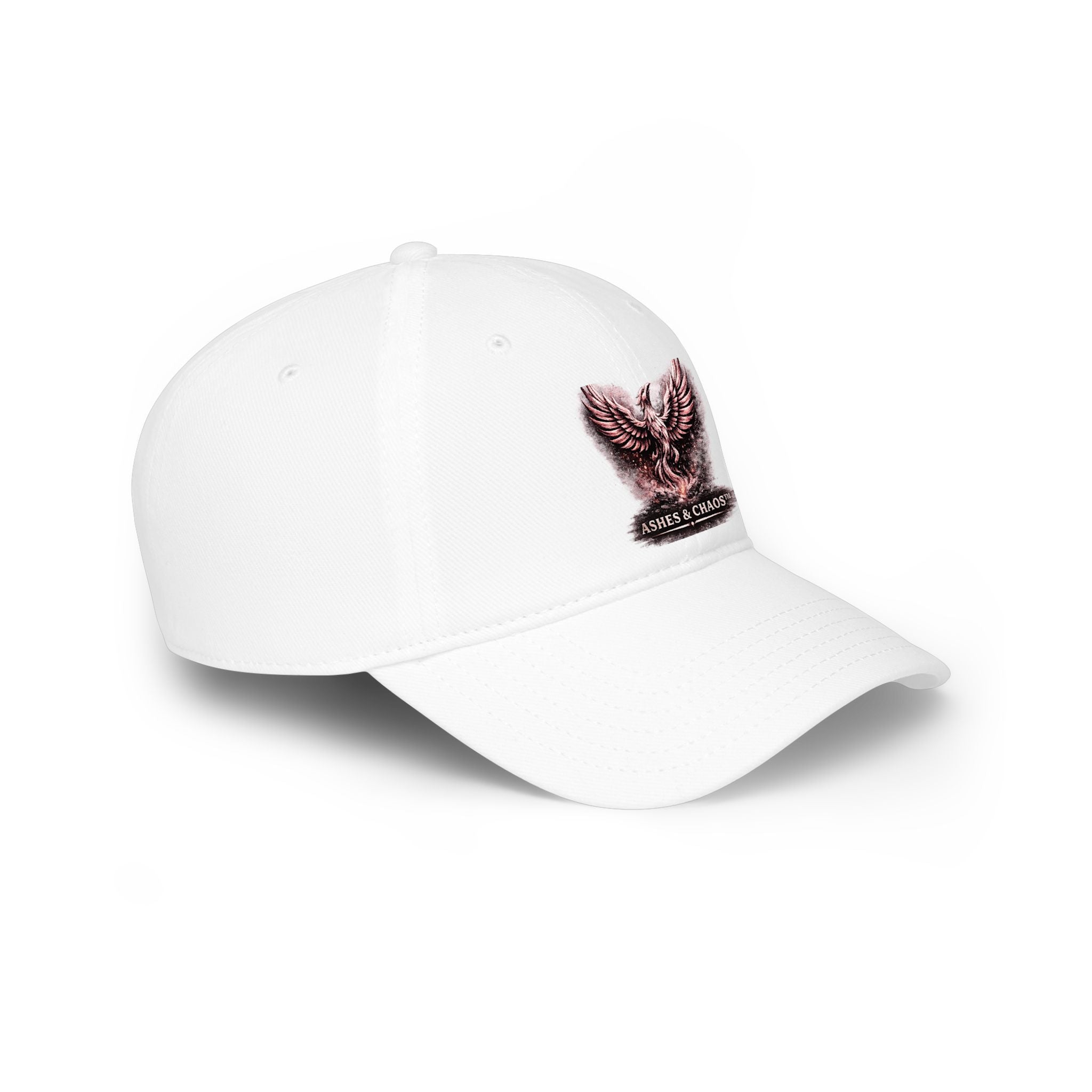 Embroidered Wing Logo Cap — "Ashes & Chaos" Low Profile Baseball Hat