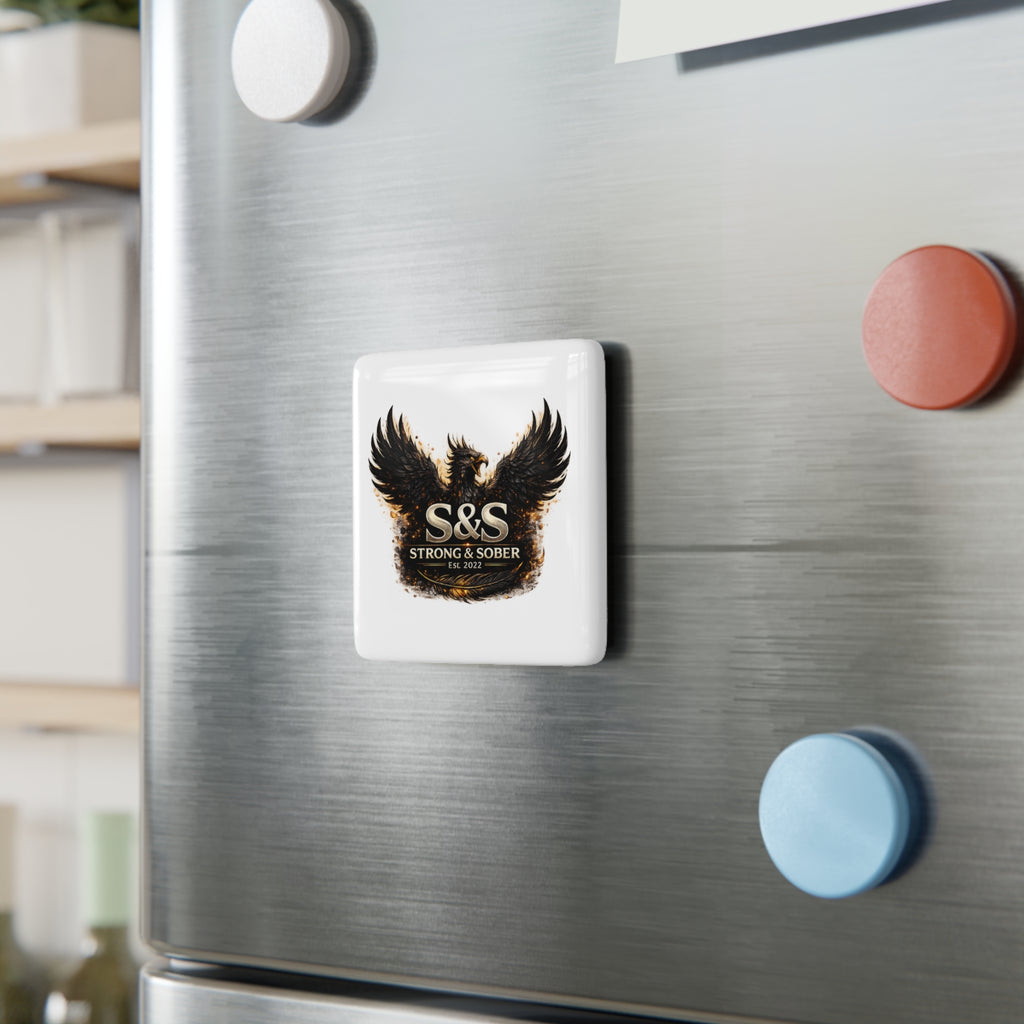 Built From Ashes Phoenix Porcelain Magnet — Recovery Keepsake