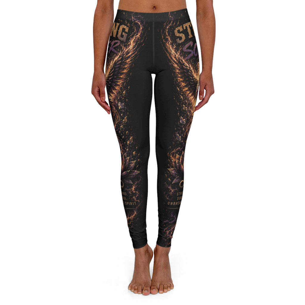Phoenix Wings Graphic Leggings — 'Strong Soul' Inspirational Yoga Leggings