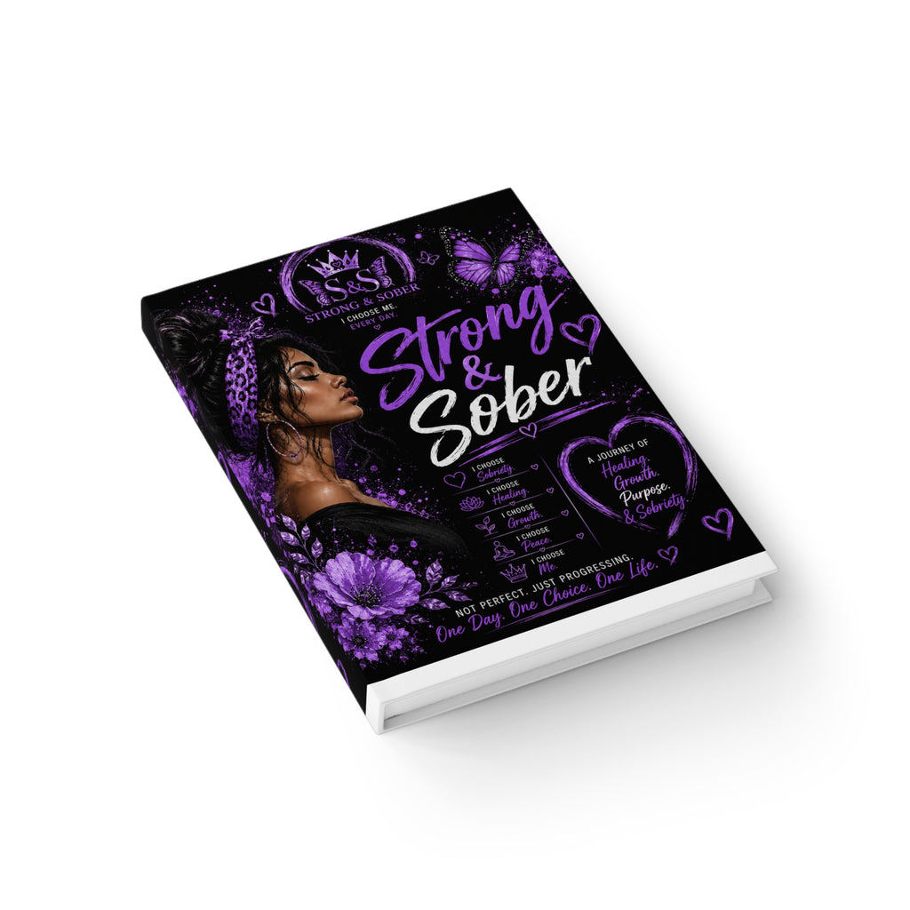 Strong & Sober Journal — Recovery Guided Blank Journal for Women (Purple Empowerment Design)