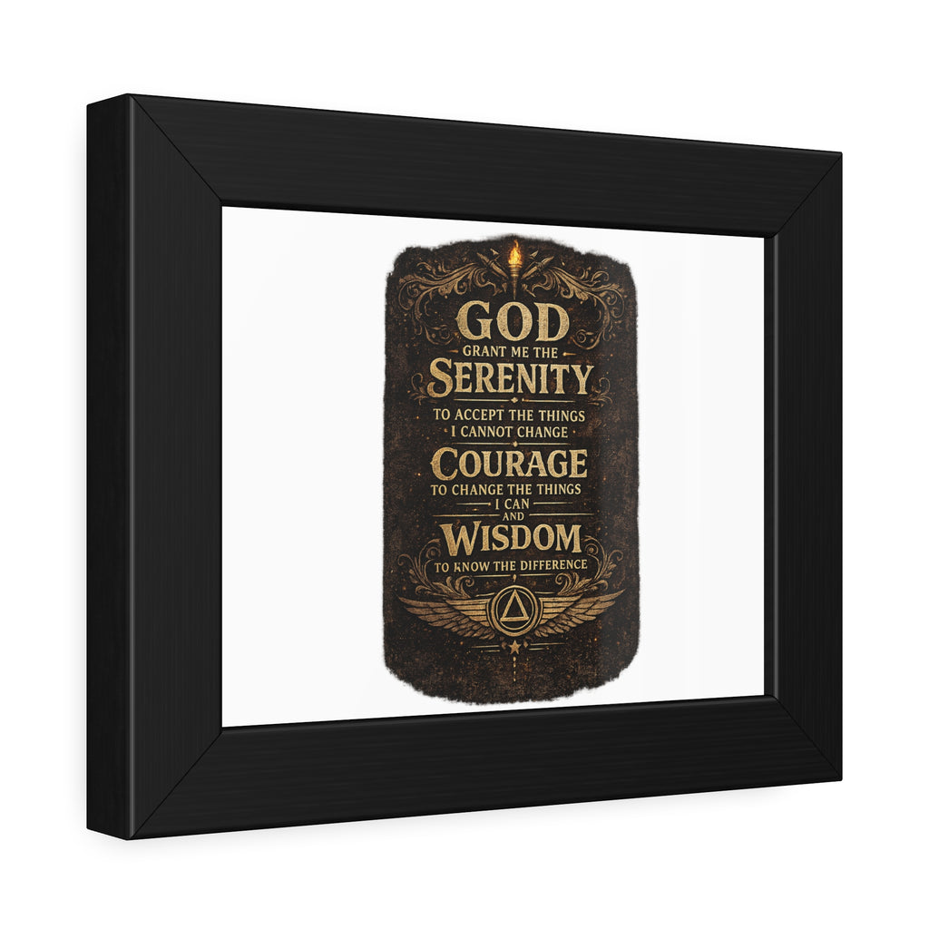 Framed Poster — Serenity Prayer Wall Art (God Grant Me the Serenity)