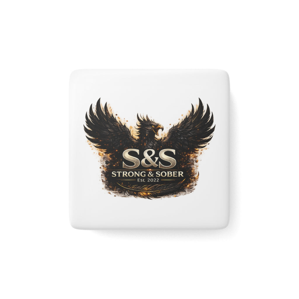 Built From Ashes Phoenix Porcelain Magnet — Recovery Keepsake