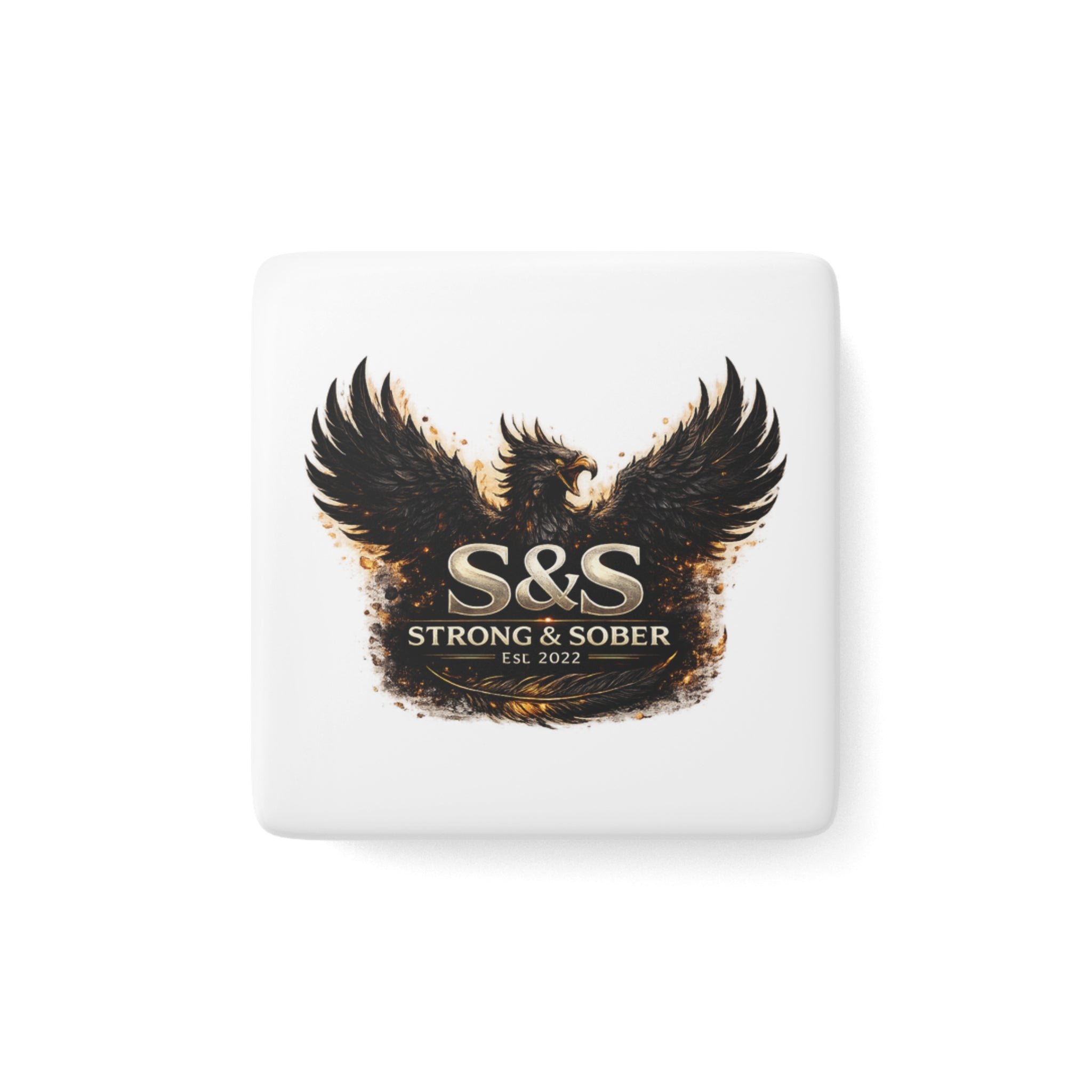 Built From Ashes Phoenix Porcelain Magnet — Recovery Keepsake