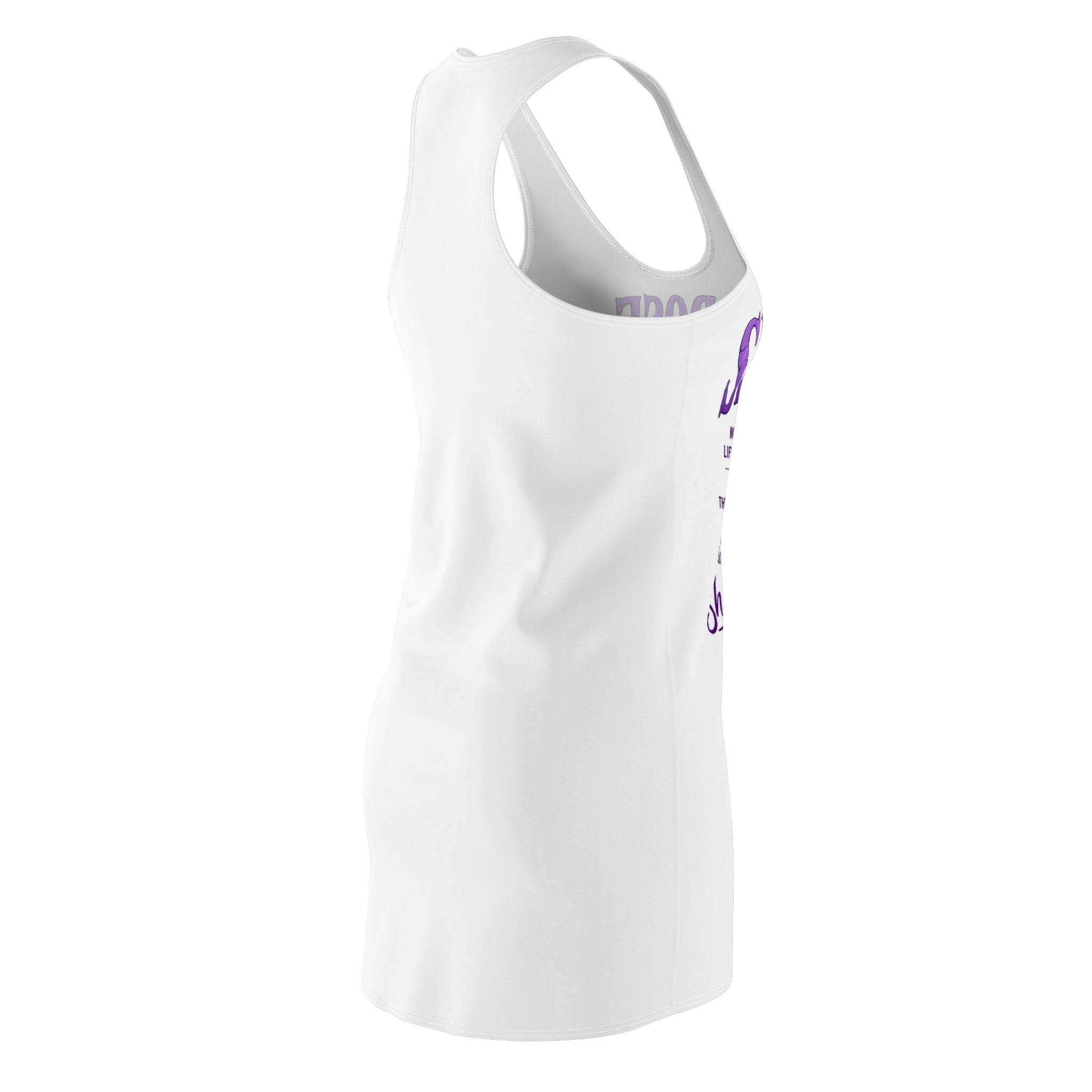 She Rose Racerback Dress — Purple Graphic