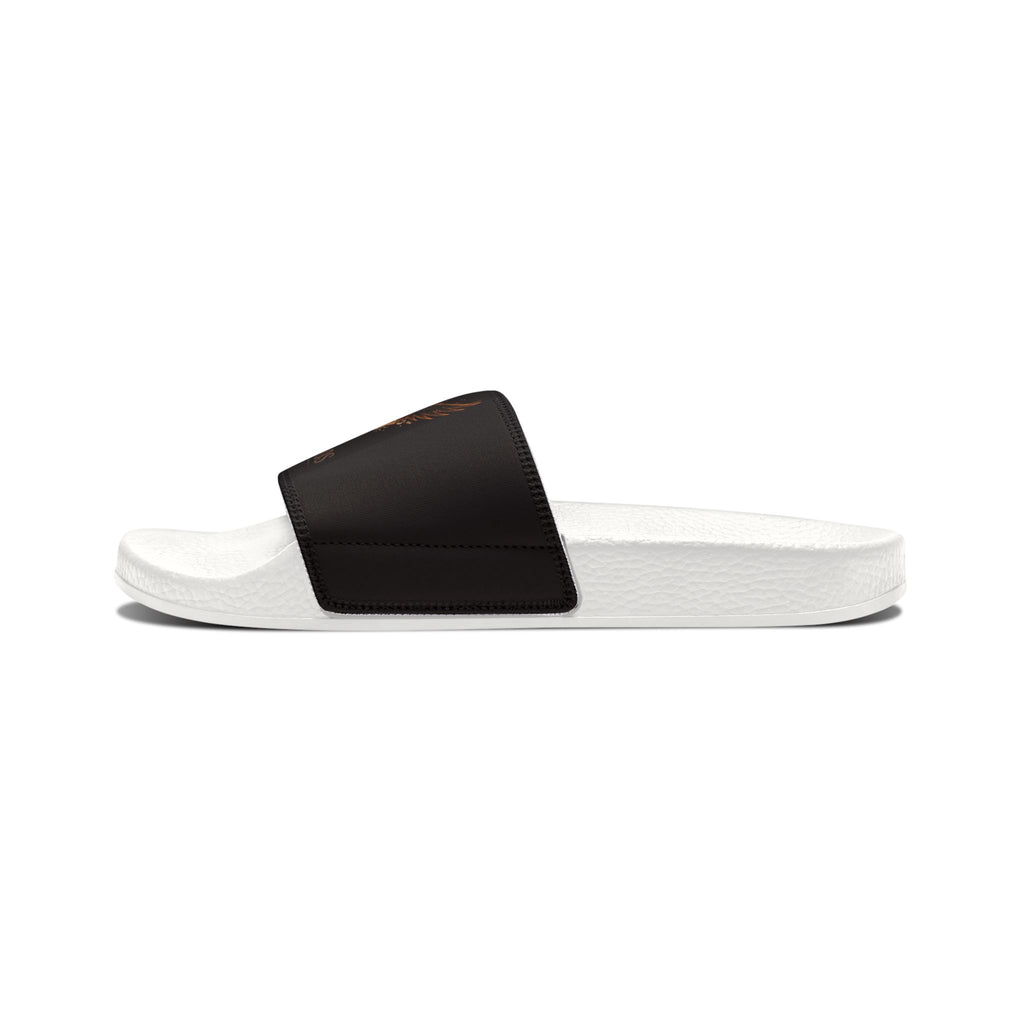 Men's Slide Sandals — Black 'Ashes & Chaos' Graphic Removable-Strap Slides