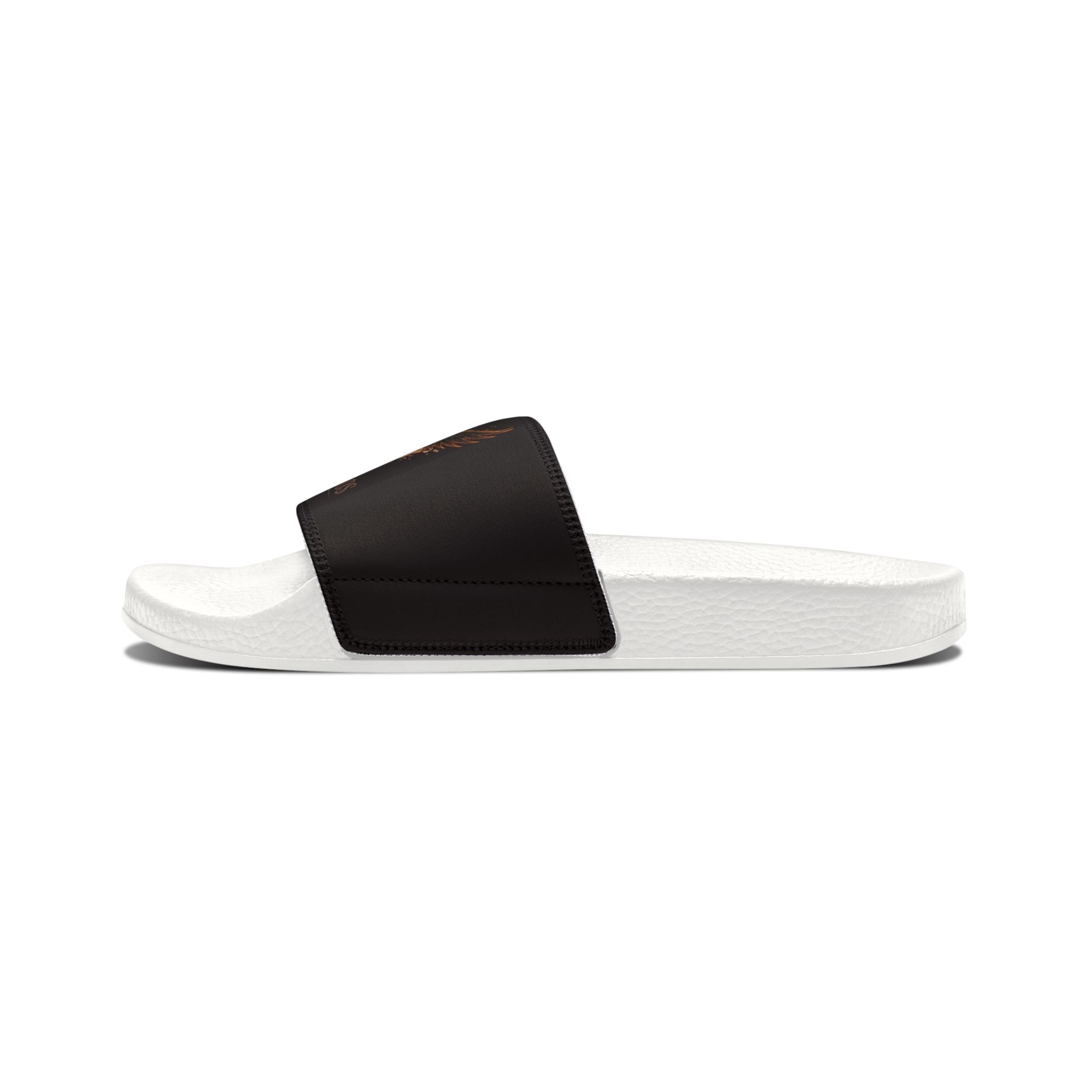 Men's Slide Sandals — Black 'Ashes & Chaos' Graphic Removable-Strap Slides