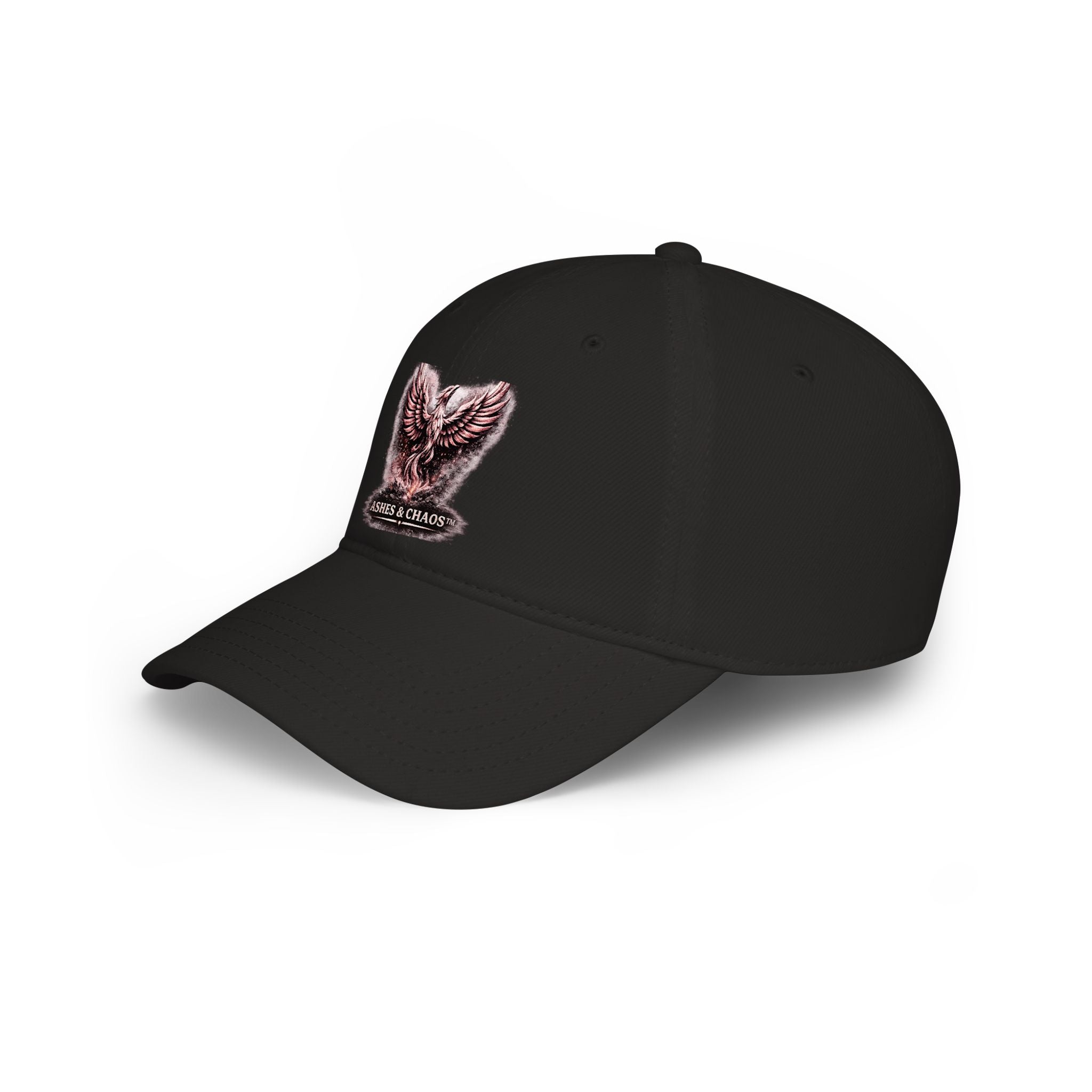 Embroidered Wing Logo Cap — "Ashes & Chaos" Low Profile Baseball Hat