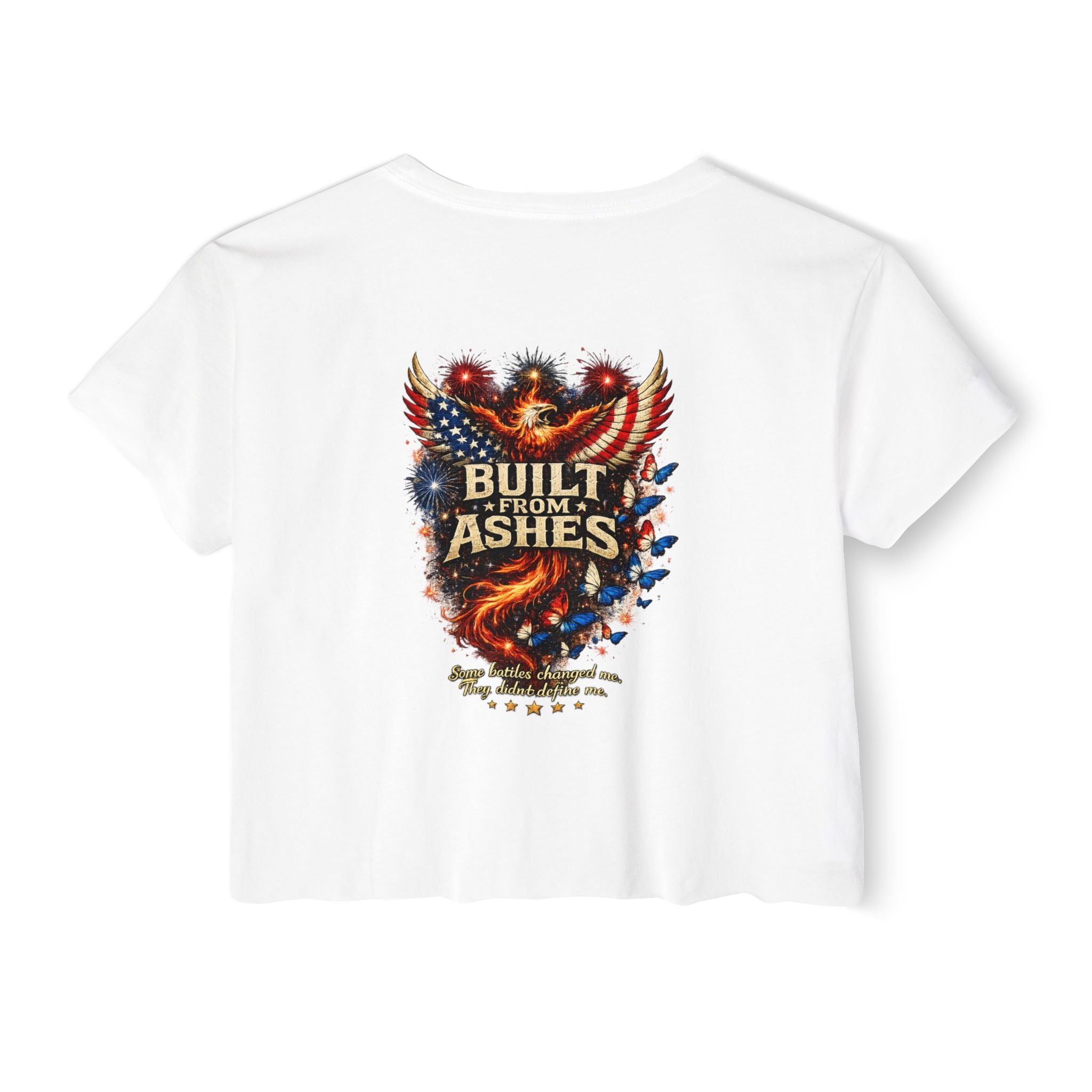 Built From Ashes Phoenix Crop Top — Women’s Festival Graphic Tee