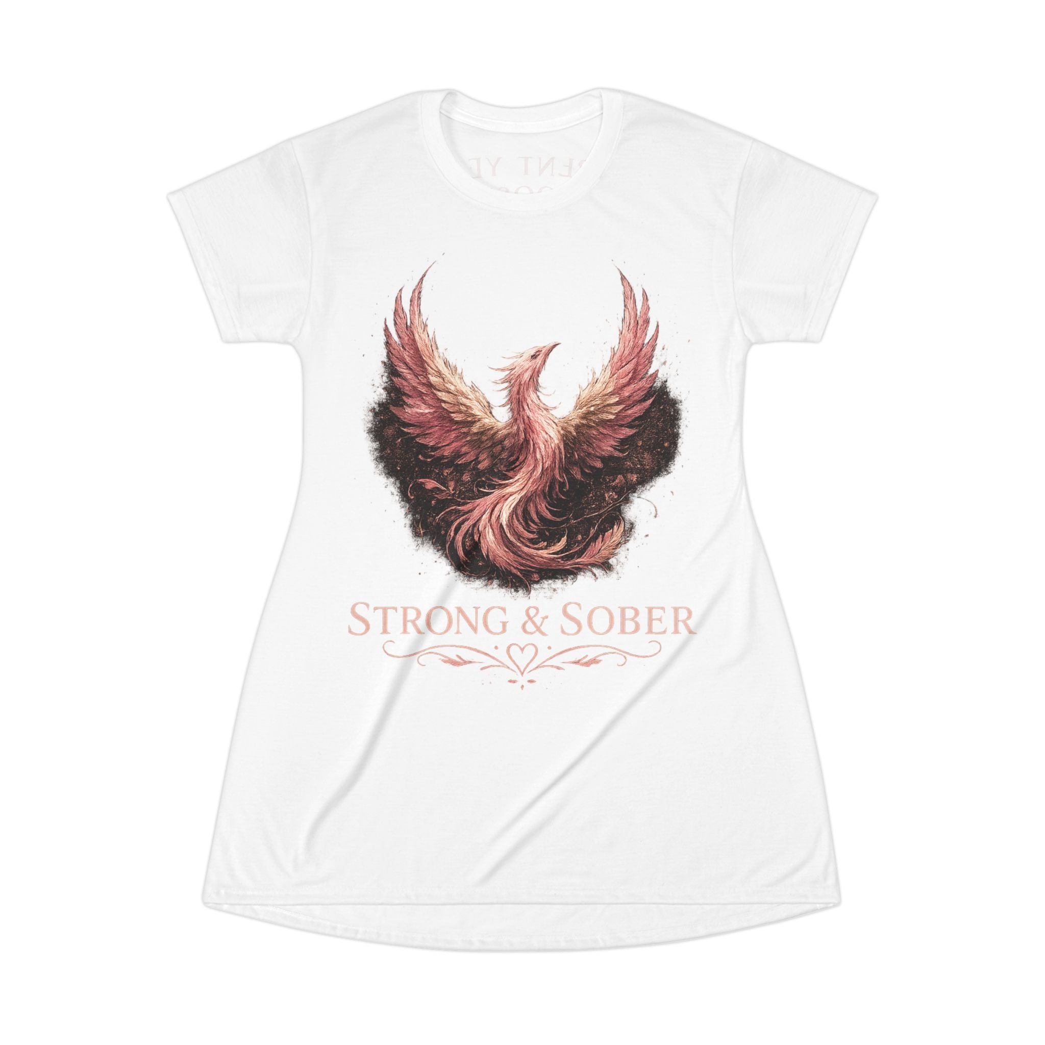 T-Shirt Dress - "Strong & Sober" Phoenix Recovery Dress (Addiction Recovery, Healing & Sobriety Affirmation)