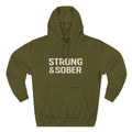 Strong & Sober Hoodie — Recovery Motivational Pullover with Eagle Back Graphic
